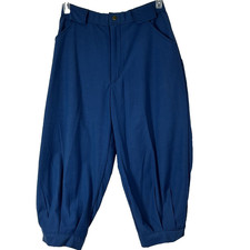 Vintage Landav Designs SZ M Flannel Lined Blue Knicker Riding Pants Pockets