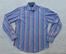 Polo Ralph Lauren Shirt Mens Large Regent Custom Fit Striped Long Sleeve Dress