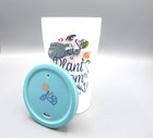 Opal House White Pink Blue "Plant Mom" Ceramic Lid Tea Coffee Mug 11 oz (555)