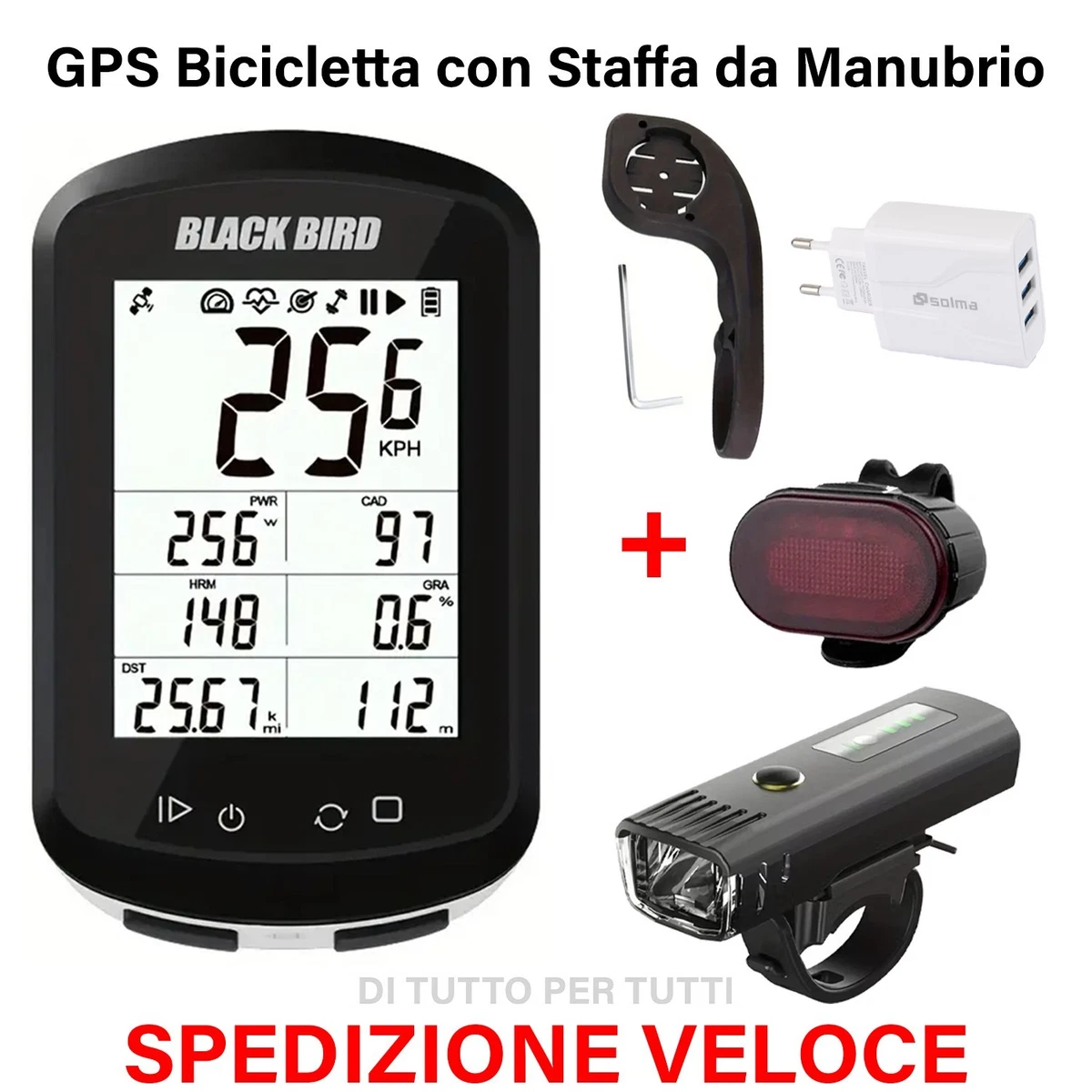 GPS Ciclocomputer Wireless West Biking IPX7, Ricaricabile Type-C, 2.4” MTB