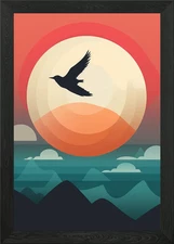 Minimalist Vista Framed Wall Art Poster Canvas Print Picture