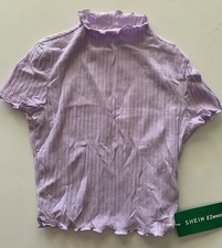 NWT SHEIN EZwear Rib Knit Crop Top Soft Purple Size S