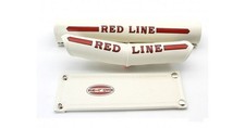 OLD SCHOOL BMX REDLINE VINYL STUDDED RETRO 70'S V BAR PAD SET WHITE