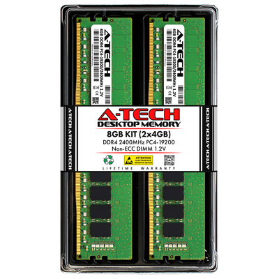 A-Tech 8GB 2x 4GB DDR4 2400 PC4-19200 Desktop 288-Pin DIMM Memory RAM Kit 4G 8G