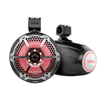 DS18 CF-X8TP 8'' 375W Max Marine & Powersports Tower Speakers w/ RGB LED Lights