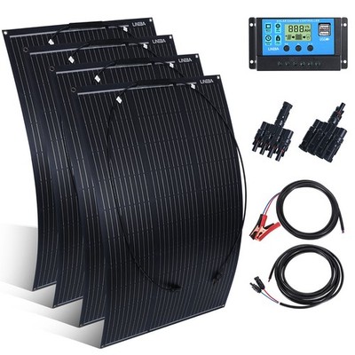 200W 400W Watt 18V Portable Flexible Solar Panel Kit RV Camping Off-Grid Rooftop