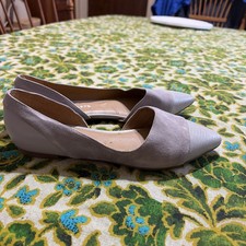 Womens Size 6 Gray Suede Pointy Flats By Franco Sarto