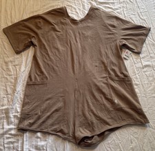 60 Free People FP Movement Women's Large Hot Shot Tee Romper Mocha Latte NWT