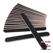 20 Pack 100/180 Grit Nail Files - Black Professional Reusable Emery Boards Nail