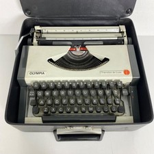 Olympia Traveller de Luxe Retro Silver  Vintage Typewriter Working Tested  thumbnail