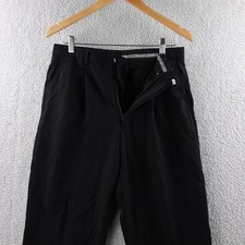 Armani Collezioni Mens Black Pleated Dress Pants Wool Size 32 Business