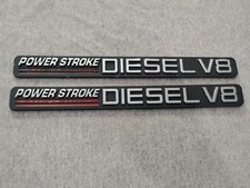 Ford F-250 F-350 Power Stroke Diesel V-8 Emblem Badge Set Pair 99 00 01 02 03