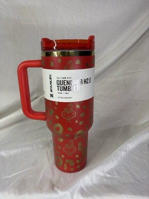 Stanley Quencher H2.0 40oz Red/Gold Grinch Holiday Tumbler w/ Handle Twist Lid