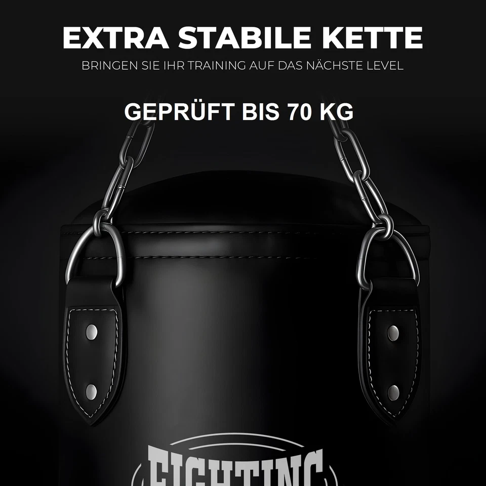 Fightinc. Boxsack "Classic" GEFÜLLT / UNGEFÜLLT / MIT FÜLLUNG 100 120 150 180 cm - Bild 3 von 4