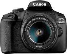 Canon EOS 2000D DSLR Camera and EF-S 18-55 mm f/3.5-5.6 is II Lens, Black