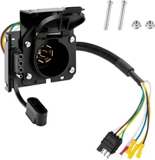 Universal 4-Way Flat to 7-Way RV Blade Adapter Kit, 7 Pin Trailer Light Connecto