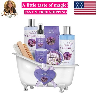Christmas Gifts, Relaxing Lavender Spa Gift Baskets for Wome Birthday, Bath a...