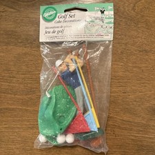 New Sealed Vintage Wilton Golf Set Cake Decoration Party Favor 2002 13 Pieces
