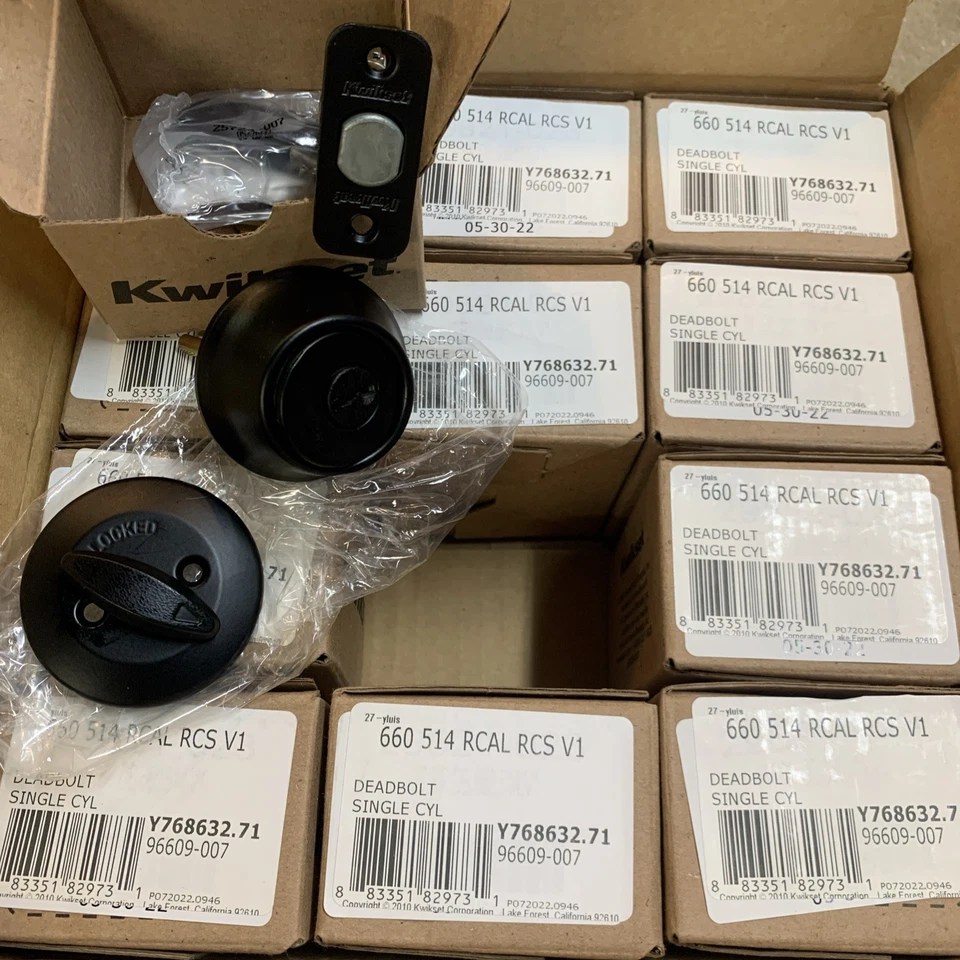 Lote de 12 Kwikset - Pernos cerrados monocilíndricos - Negro - 660 514 RCAL RCS V1 Foto 2 de 3