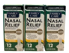 Family Care Nasal Relief Spray Oxymetazoline 0.05% | 0.5oz | 3/6/12/24 Pack