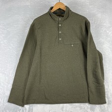 UNTUCKit Parkson Sweater Mens 2XL Olive Green Snap Fleece Pullover