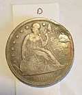 1860-O United States Seated Liberty Silver Dollar $1 plug. #D