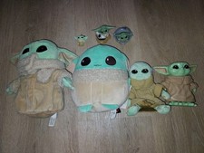 Baby Yoda Plush & Figure Lot Keychain Bop It Game and Sitting Cutey Plush NWT