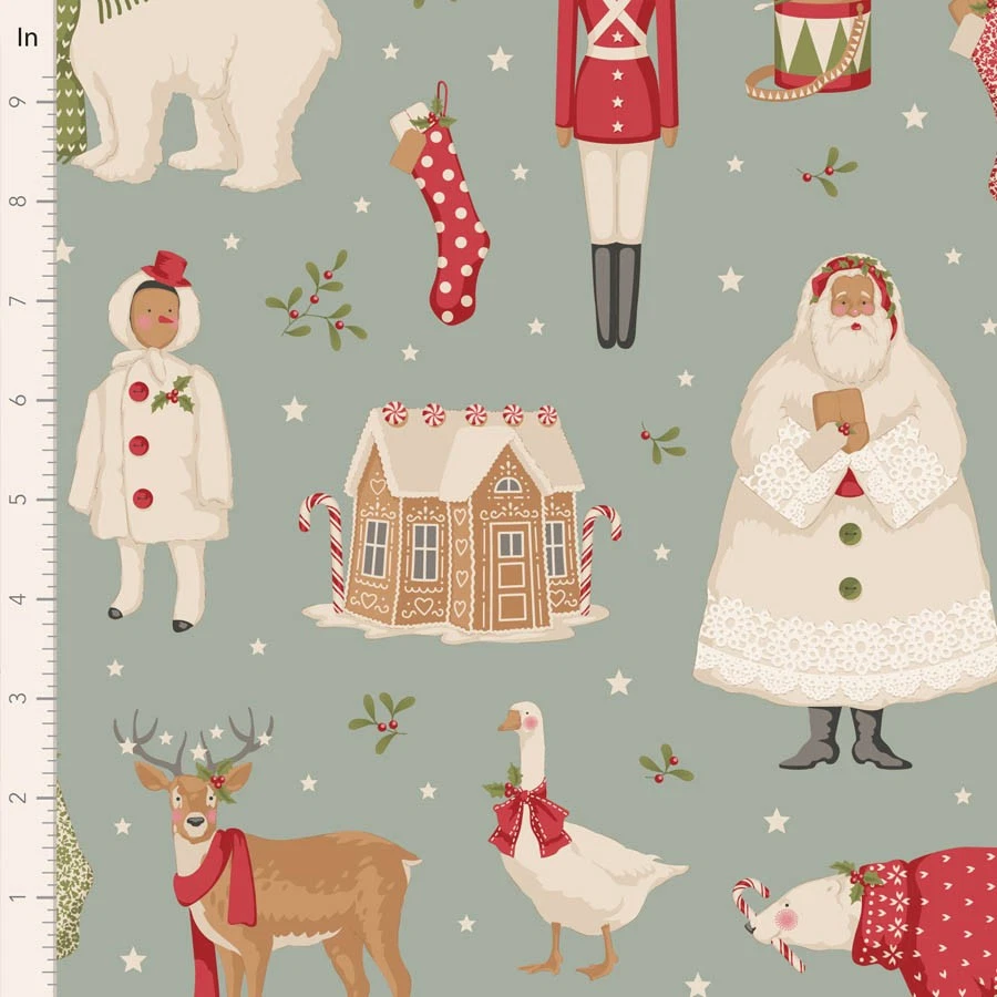 Quilting Patchwork Fabric TILDA Merry Little Christmas Winterfriends Duckegg ... - image 2 of 4