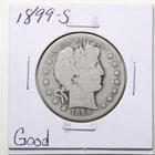 1899-S 50C Barber Liberty Head Half Dollar in Good Condition #6972