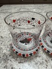 Royal Flush Poker Casino Low Ball Bar Glasses MCM Vintage Club Poker Cards Set 4 — photo 3