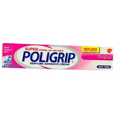 Poligrip Super Denture Adhesive Cream, Original, 2.4 oz