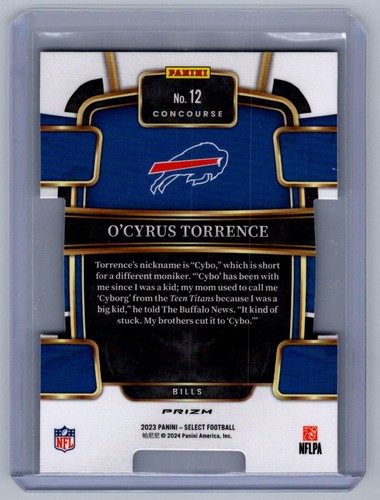 2023 Panini Select #12 O'Cyrus Torrence Silver Prizms Die Cuts - Picture 2 of 2