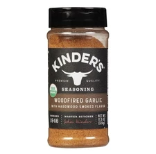 Kinder's Woodfired Garlic Seasoning 9.5 oz Smoked Flavor Gourmet Blend