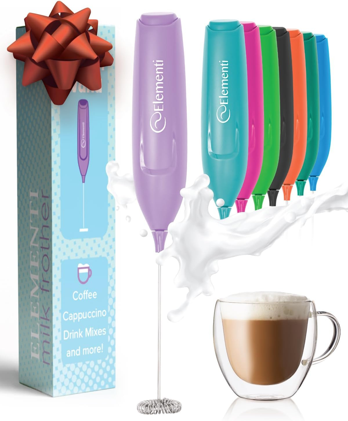 Powerful Frother Wand – Lightweight Milk Frother & Drink Mixer Handheld, Matcha 