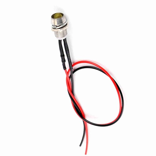´4Pcs 12v 8mm LED Panel Pilot Dash Warning Light Indicator Lamp Car Van Yellow - Picture 11 of 12