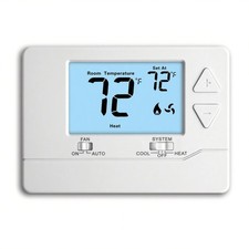 Thermostat for Home Non-Programmable Single-Stage Systems,1 Heat / 1 Cool,Eas...