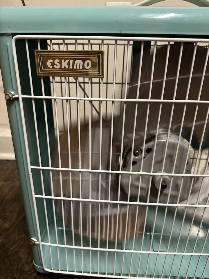 Turquoise Eskimo Box Fan 16102 Works Mid Century - Image 2 of 4