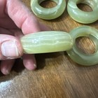 Vintage Set Of 6 Natural Green Onyx Marble Mid-Century Napkin Rings — photo 7
