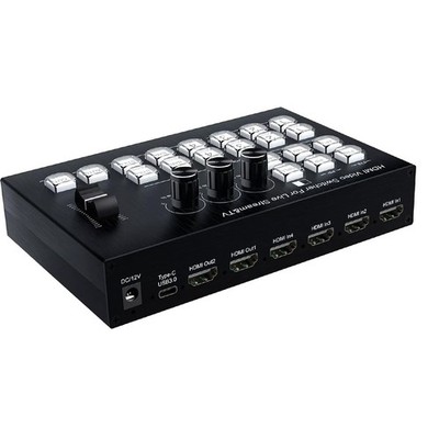 4K Video Switcher 4 HDMI Input for Live Streaming Multi Camera Switch