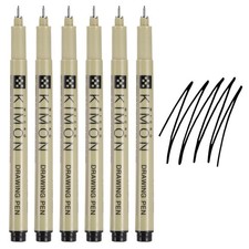 Fineliner Pens, 0.2mm Fine Points Drawing Pen for Sketching, Pack of 6