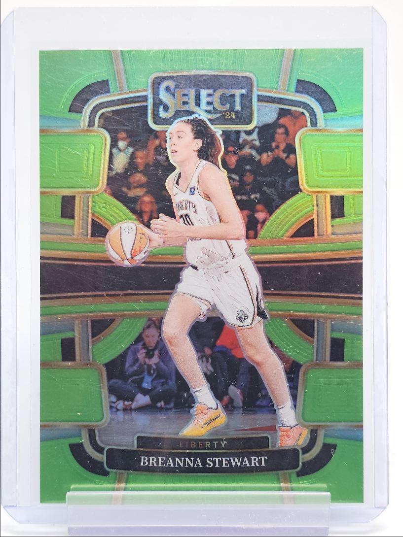BREANNA STEWART 2024-25 SELECT WNBA CONCOURSE NEON GREEN PRIZM /75 Q3704