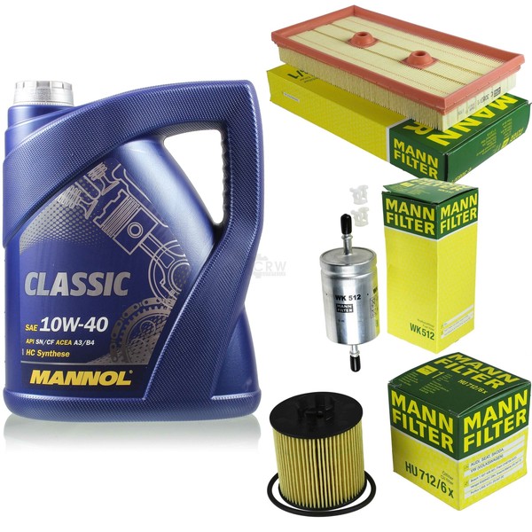 MANN-FILTER Inspektionspaket 5L Mannol Classic 10W-40 FüR Vw Golf V 1.6 Fsi-image