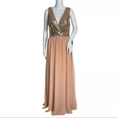 Lulus Dress Womens Large Elegant Encounter Maxi Blush Pink