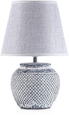 Lampada da tavolo comodino 30, 5cm grigori shabby chic paralume in lino vintage