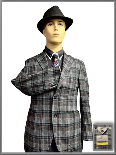 Canali 1934 Kei 36R Gray Plaid 100% WOOL Blazer Sport Coat **PRISTINE** - Picture 6 of 7