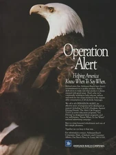 1988 Anheuser-Busch Companies - "Operation Alert" - Bald Eagle - Print Ad Photo