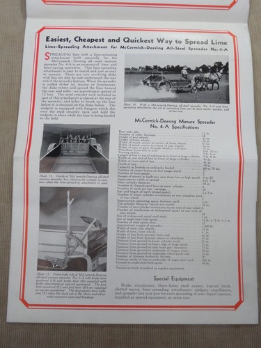 McCormick Deering Manure Spreader Fold Out Advertising Poster Brochure A-176-BB - Picture 8 of 14