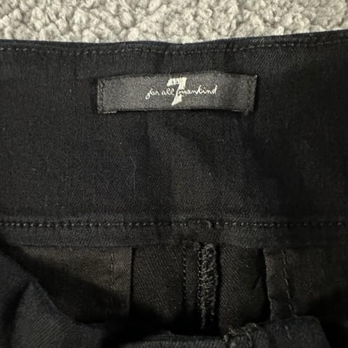 7 For All Mankind Womens Pants Black Size 32 Dress Pant Wide Leg Cotton Blend - Picture 17 of 18