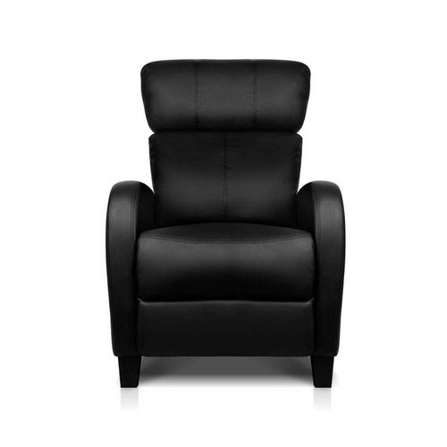 NNEDSZ PU Leather Reclining Armchair - Black - Picture 3 of 7