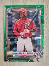 2021 Bowman Chrome Sapphire Green /125 #BCP-25 Jeremy De La Rosa 1st